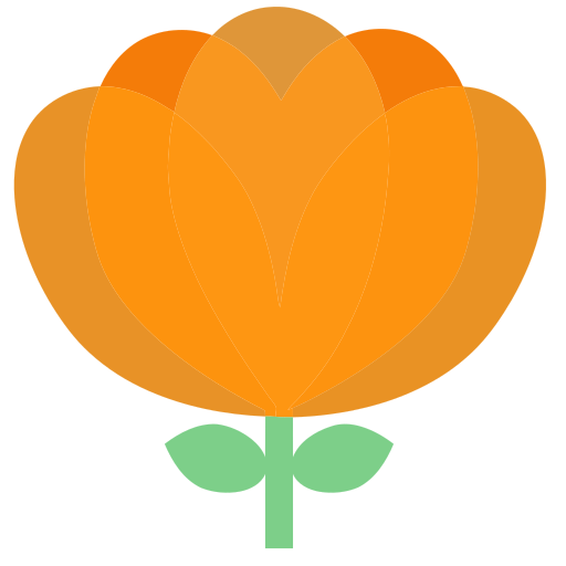 Icono de una flor naranja