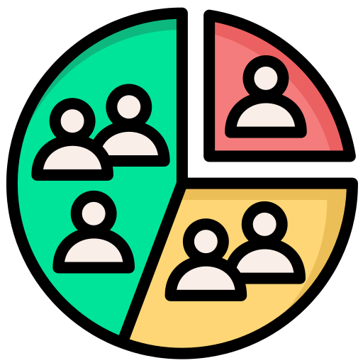 Icono de segmentación de clientes